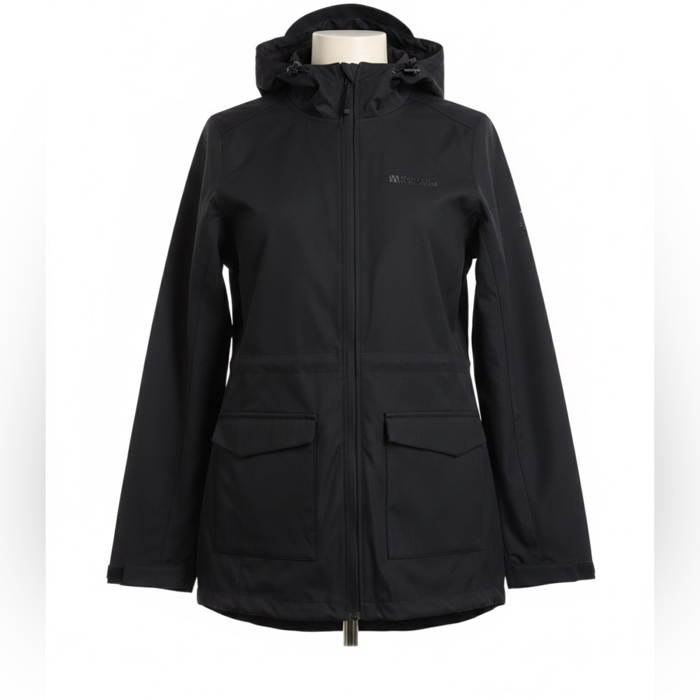 Mountain Warehouse Women's Black Softshell Hooded Jacket - Sz 6 Water Resistant
